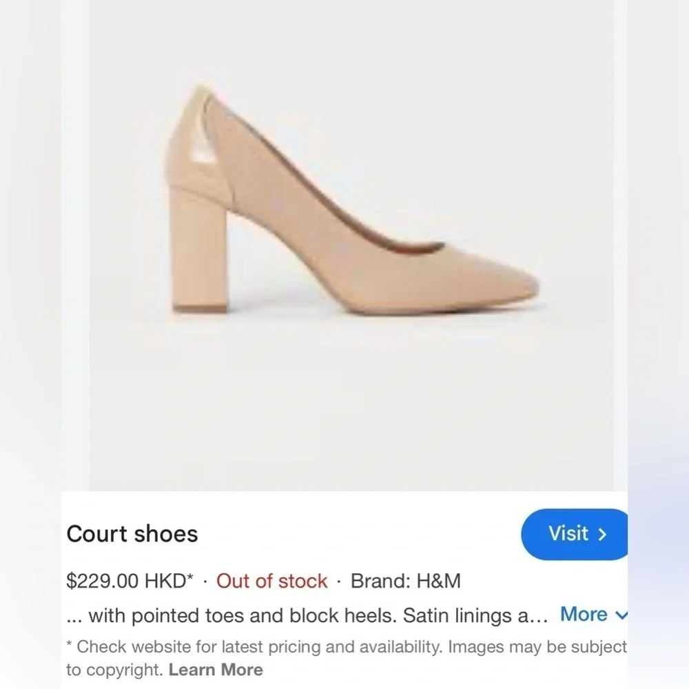 H&M - Court Shoes - Elegant beige Block Heel Pumps